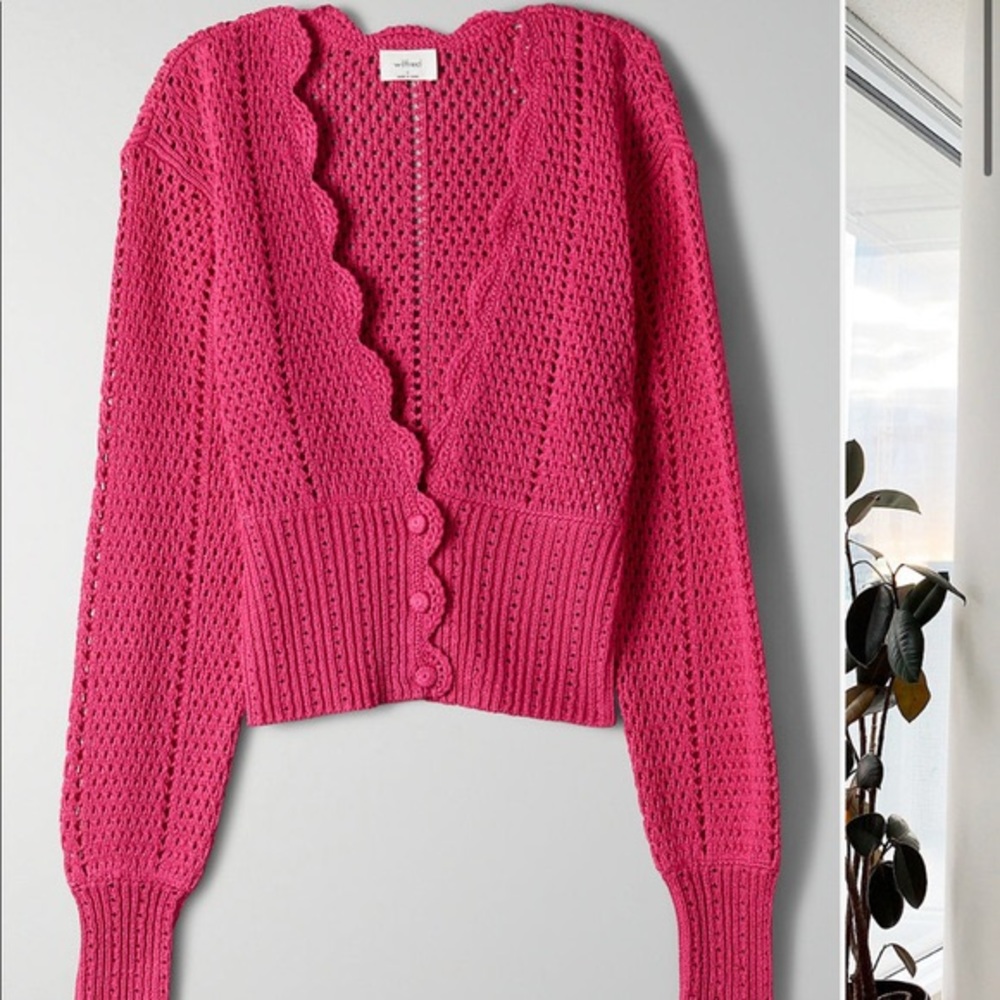 Aritzia Wilfred Caraway Cardigan- Electron Fuschia